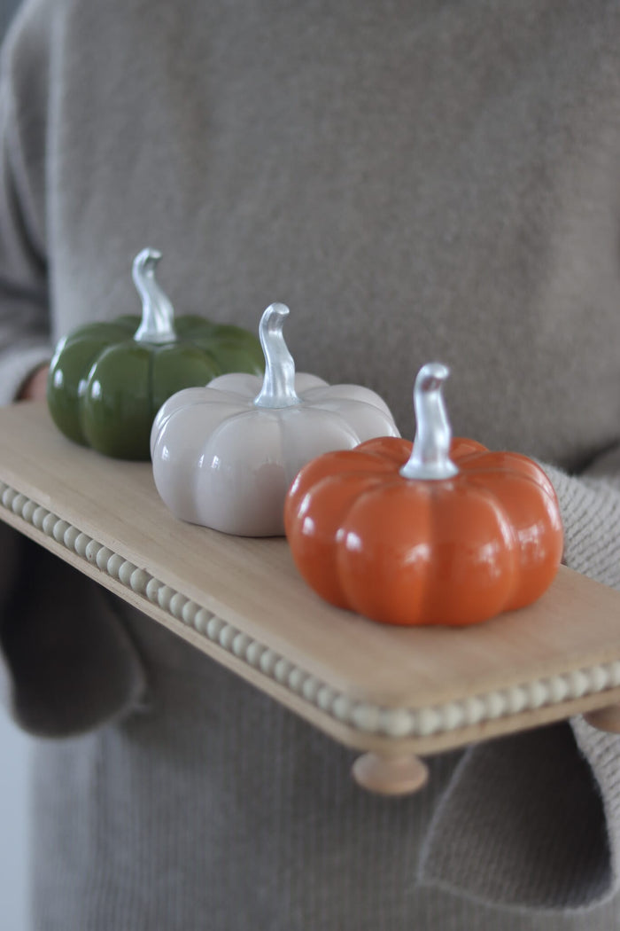 Set of 3 Autumnal Ceramic Pumpkins