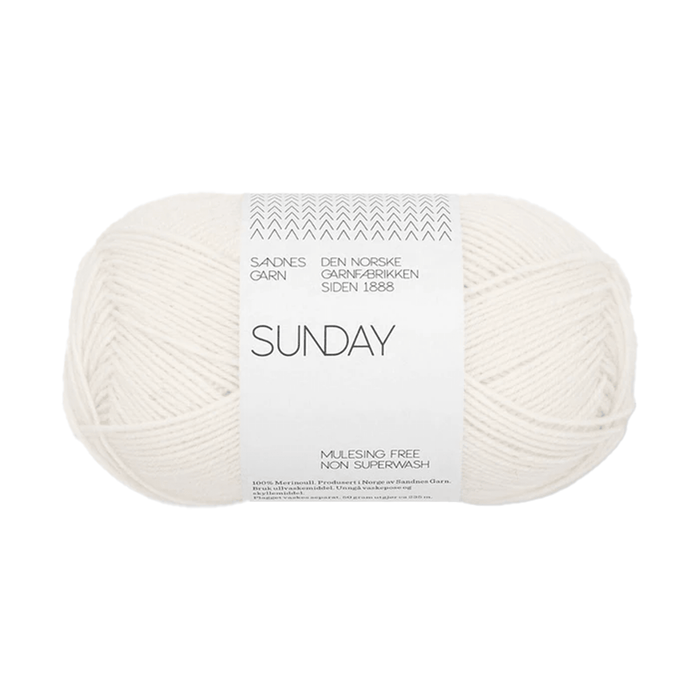 Sandnes Garn Sunday - 1001 - White 7039560031059 | Yarn at Michigan Fine Yarns