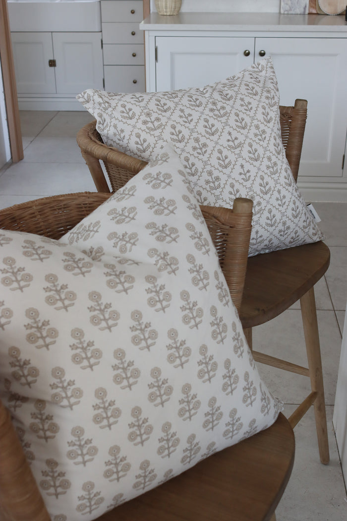 Taupe Lattice Cushion Cover