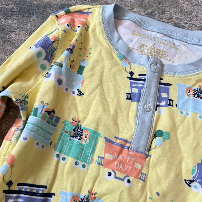 TBBC Sutton's Sweet Dream Pajamas Set Party Train with Buckhead Blue 8 NWOT