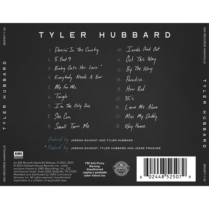 Tyler Hubbard (CD) Back