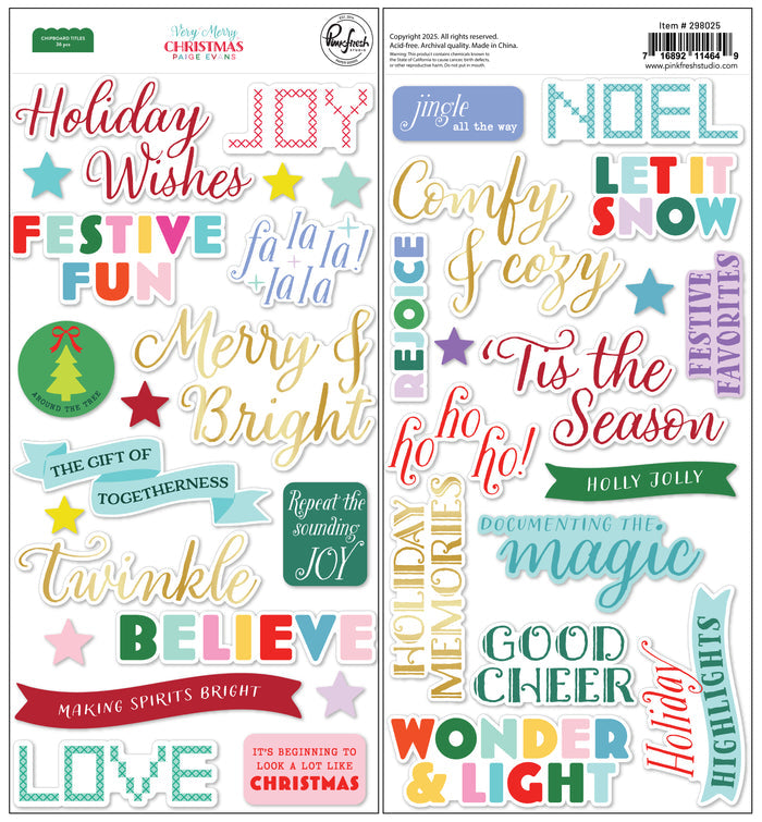 Very Merry Christmas: Chipboard Titles