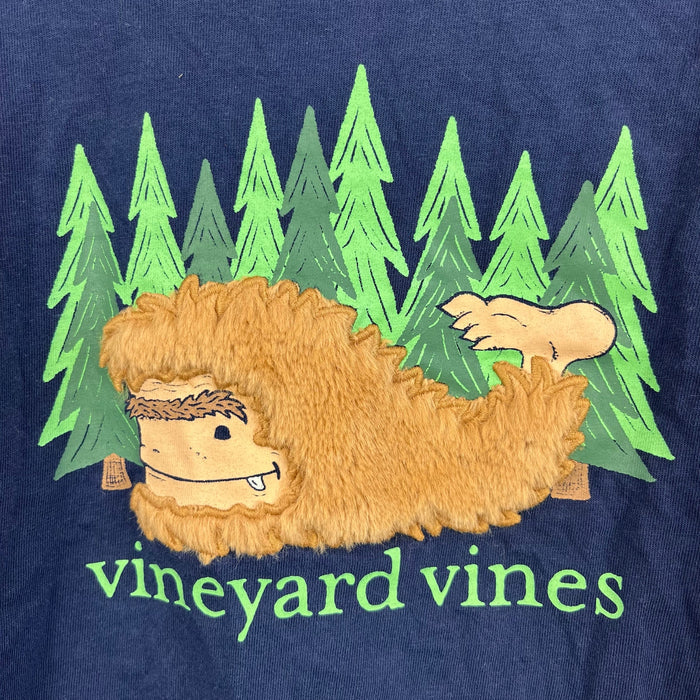 Vineyard Vines Boys Fuzzy Bigfoot Whale Long Sleeve Pocket T-Shirt Navy 7