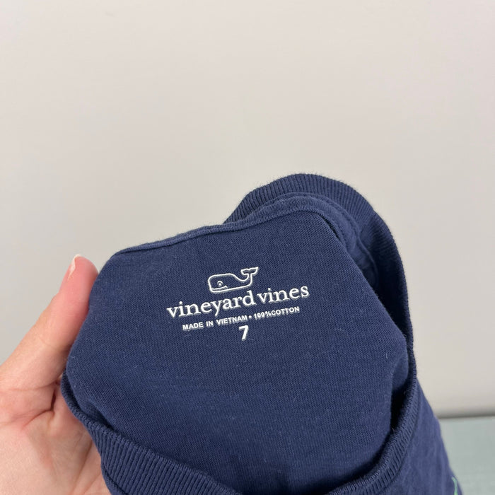 Vineyard Vines Boys Fuzzy Bigfoot Whale Long Sleeve Pocket T-Shirt Navy 7