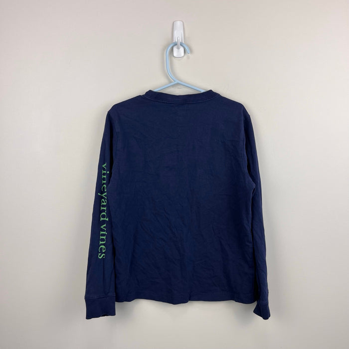 Vineyard Vines Boys Fuzzy Bigfoot Whale Long Sleeve Pocket T-Shirt Navy 7