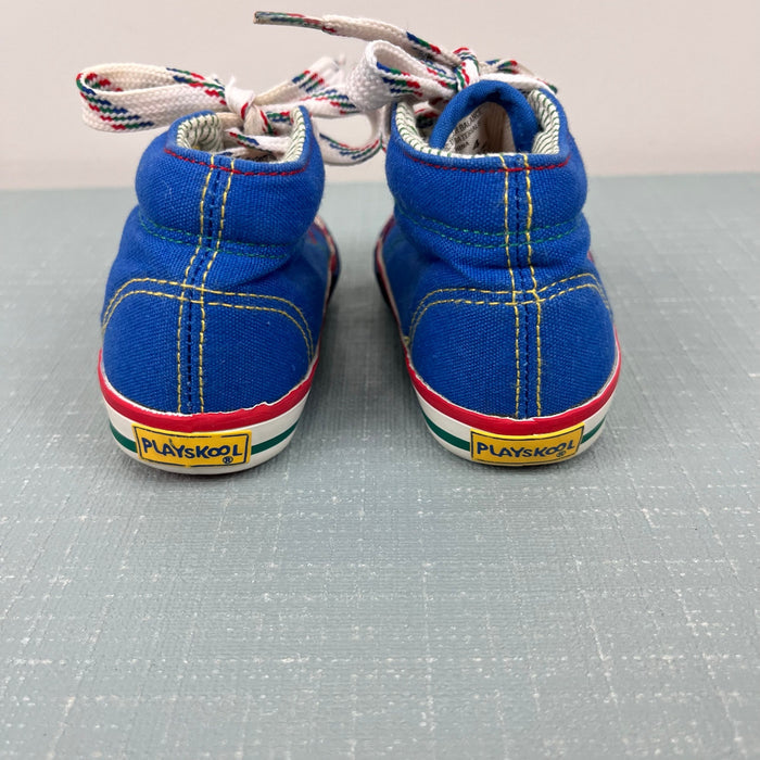 Vintage 90s Playskool Blue Airplane High Top Sneakers Baby Toddler 4