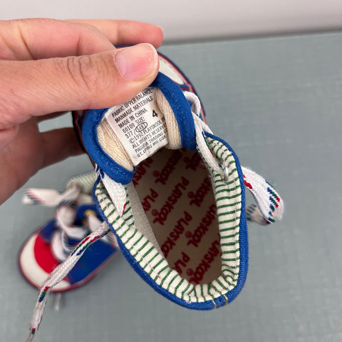 Vintage 90s Playskool Blue Airplane High Top Sneakers Baby Toddler 4