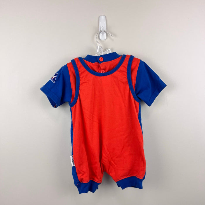 Vintage Mighty-Mac Knicks Basketball Romper Set Blue Orange 12 Months