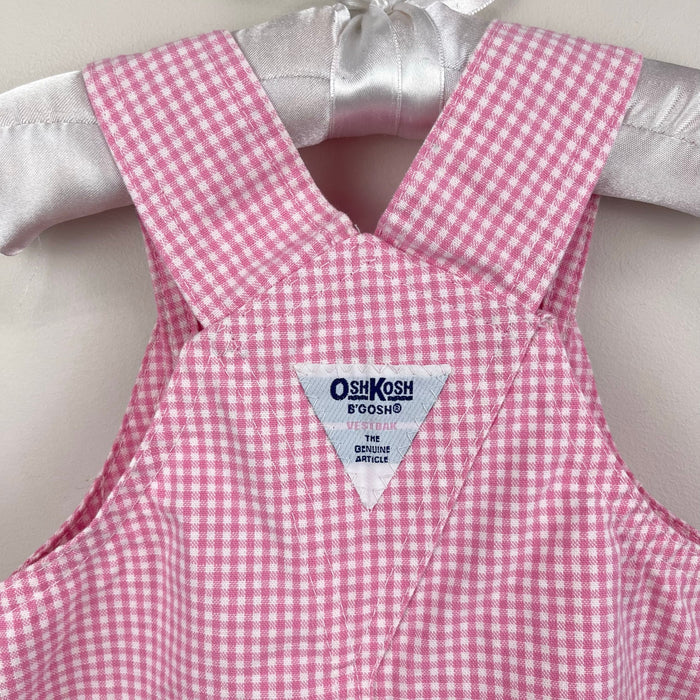 Vintage OshKosh B'Gosh Pink Gingham Jumper 12 Months