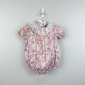 Vintage Piccolo Floral Jacquard Lace Ruffle Bubble Romper 6-9 Months