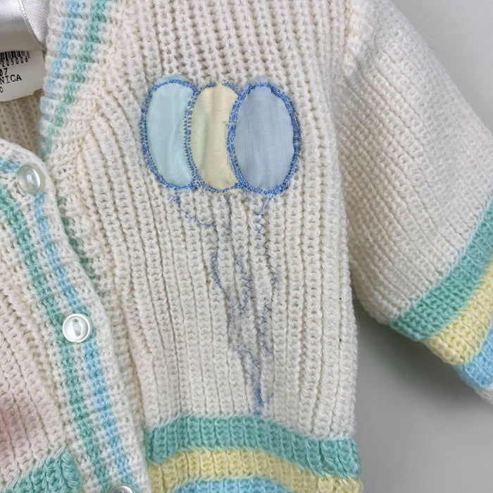 Vintage Two Piece Teddy Bear Balloon Sweater Set Baby Boy