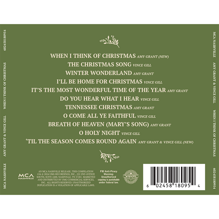 When I Think of Christmas (CD) Back